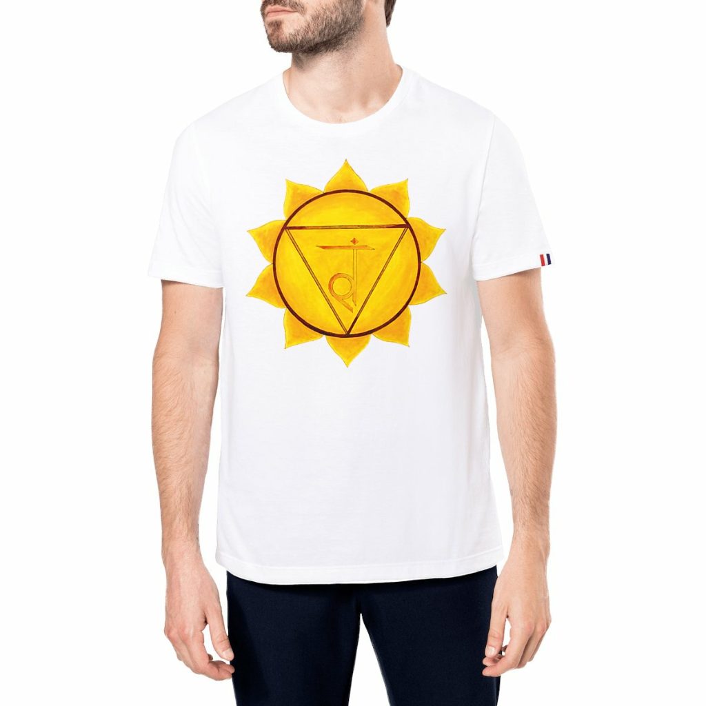T-shirt homme chakra plexus solaire made in France en coton biologique