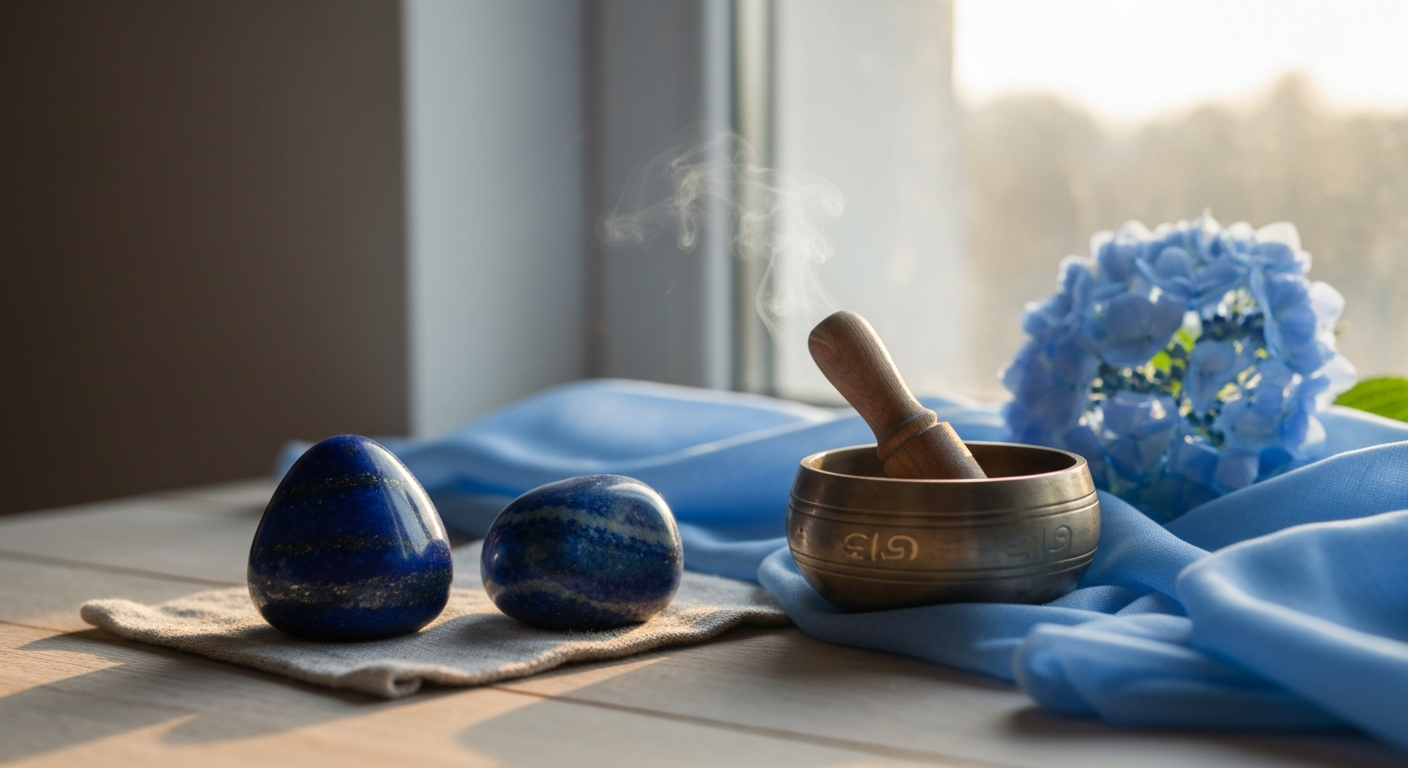 Bleu et voix : sens et symbolique du chakra de la gorge (Vishuddha)