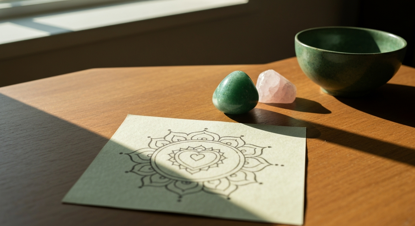 Le mandala d’Anahata : deux triangles, douze pétales et la géométrie du cœur