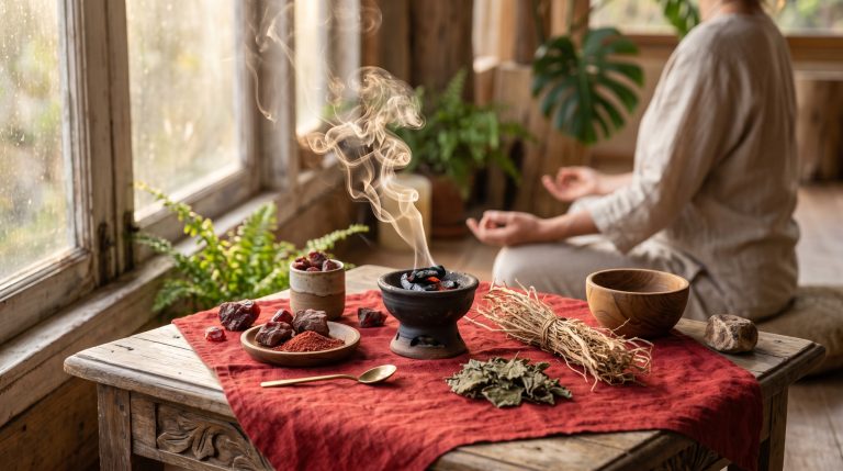 Encens et fumigation pour le chakra racine (Muladhara) : choix et rituels pratiques