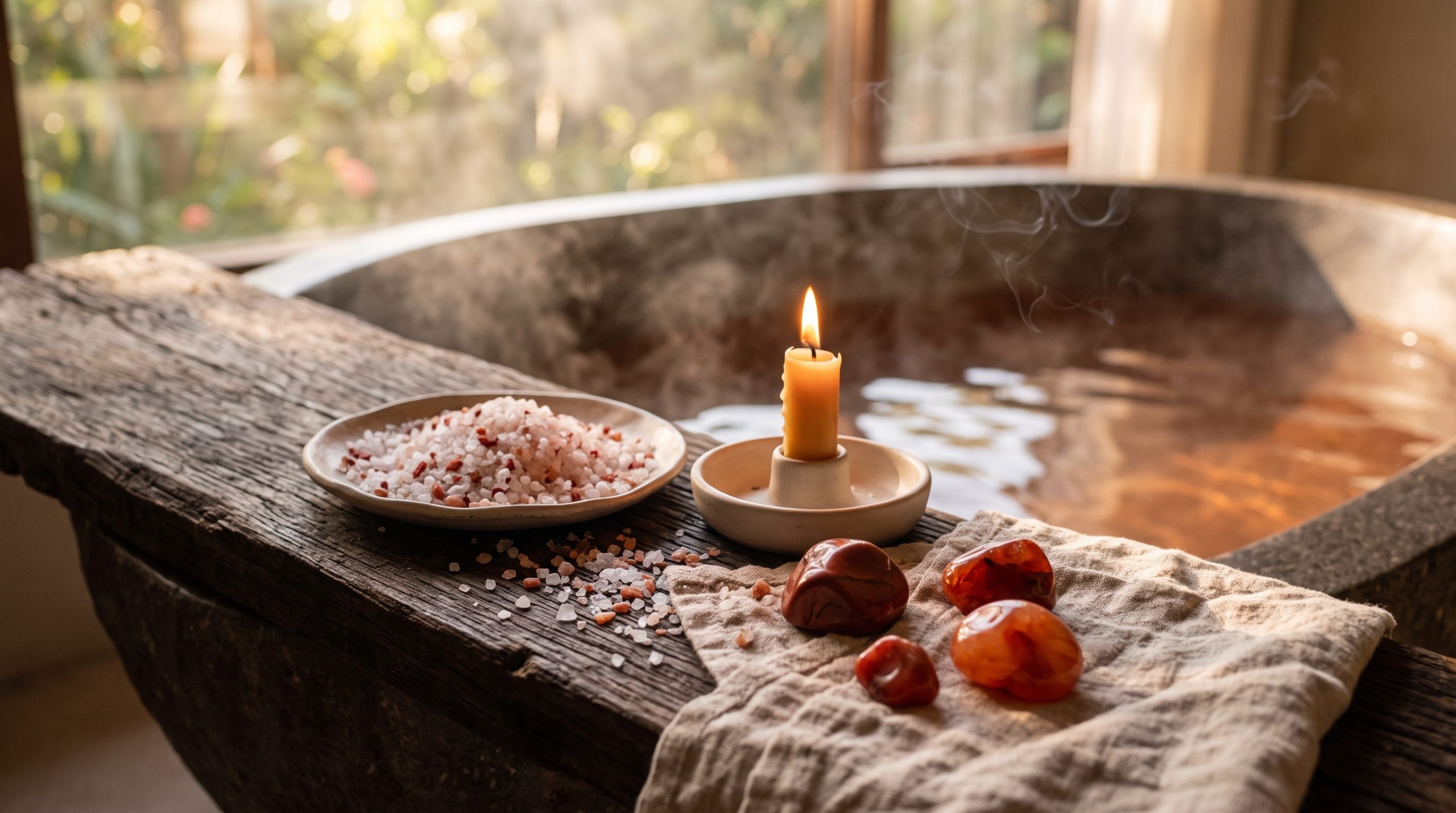 Rituel de bain pour le chakra racine (Muladhara) : pratique d'ancrage