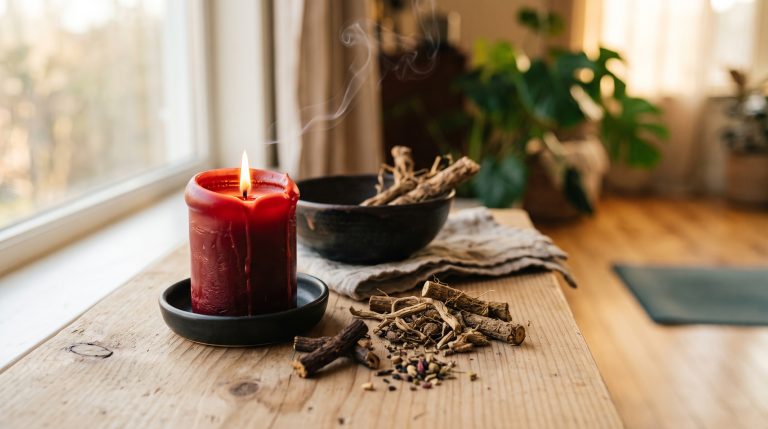 Choisir la bonne bougie pour le chakra racine (Muladhara) : couleurs, parfums et gestes pratiques