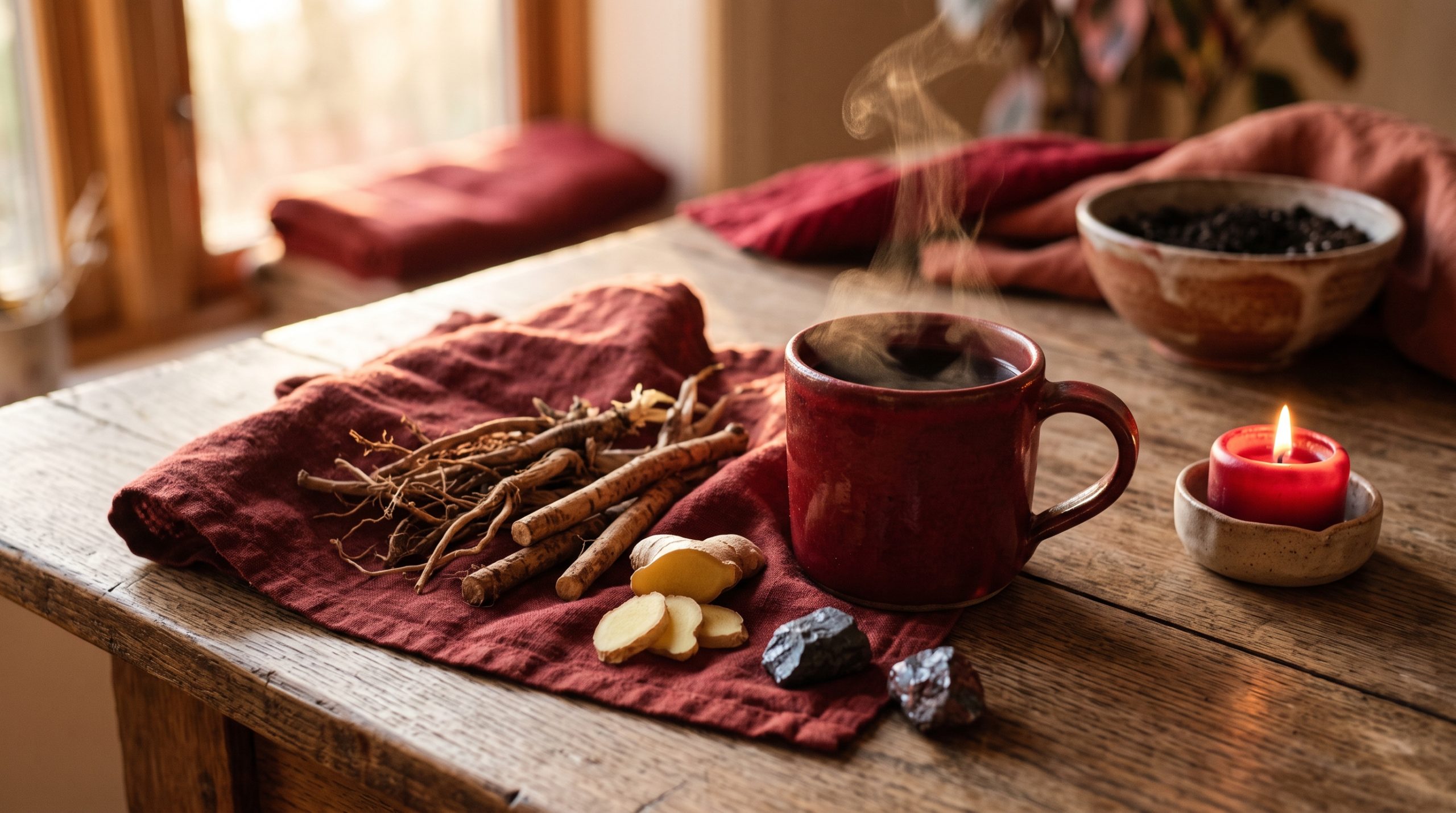 Tisanes et infusions pour soutenir le chakra racine (Muladhara)